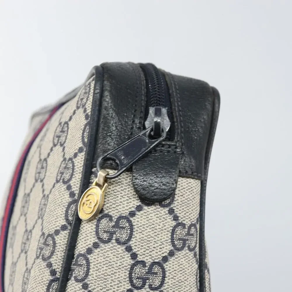 Gucci GG Supreme Web Clutch Bag Navy Gold 56 01 012 Blue